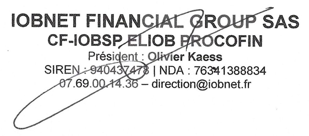 Cachet IOBNET FINANCIAL GROUP SAS
